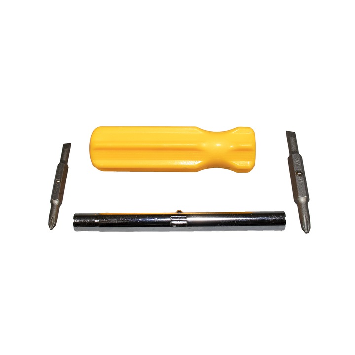 Surubelnita multifunctionala cu 4 varfuri interschimbabile si doua tubulare