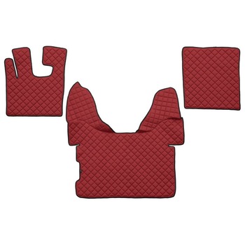 Set 3 covorase camion F-Core, Piele-ECO, pentru DAF XF 105, transmisie automata, Rosu Set 3 covorase camion F-Core, Piele-ECO, pentru DAF XF 105, transmisie automata, Rosu