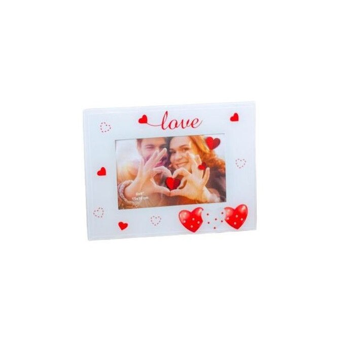 Rama foto orizontala din sticla “Love” 15 x 10 cm