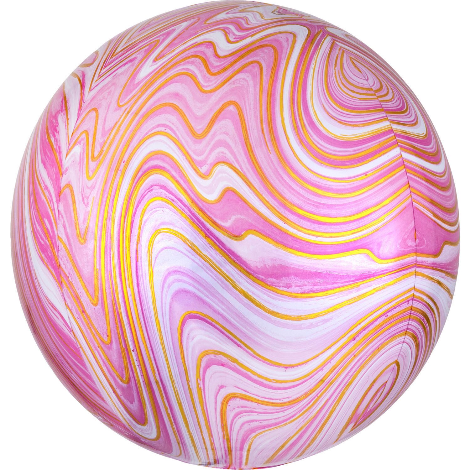 Balon Folie Orbz Marmorat Roz, 38x40cm, AMS 41396 01