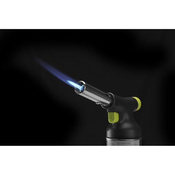 Set arzator si butelie, profesional Creme-Brulee, Hendi, aprindere automata, functioneaza cu butelii gaz, Black Beast Chefs Torch, 175x68x260(h)mm