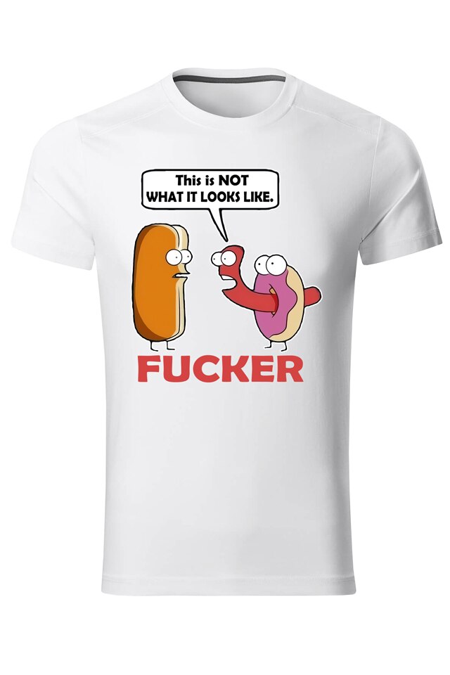 Tricou personalizat amuzant fucker, alb, Alb