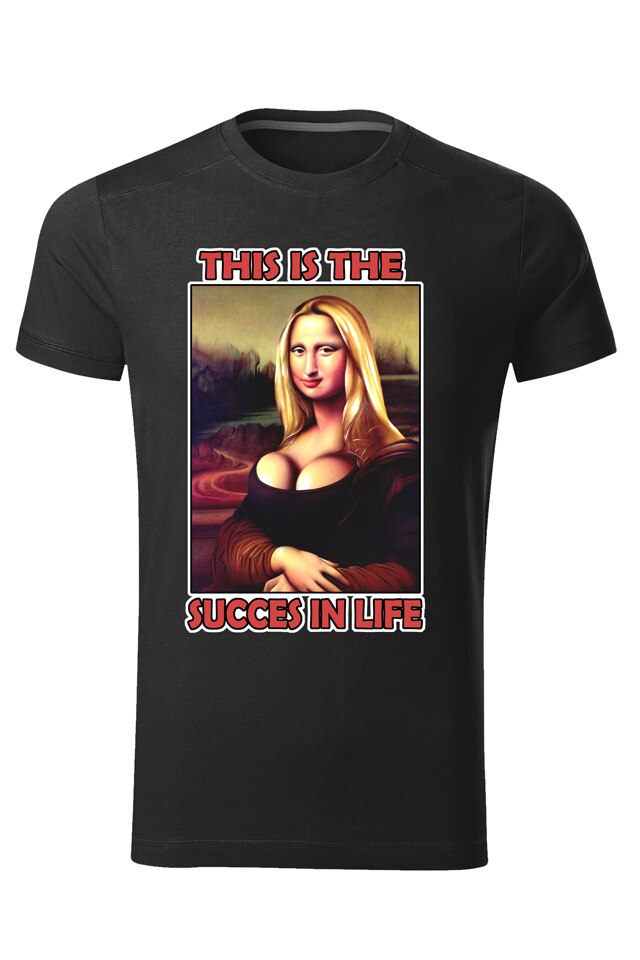 Tricou personalizat amuzant succes in life, barbat, negru, Negru