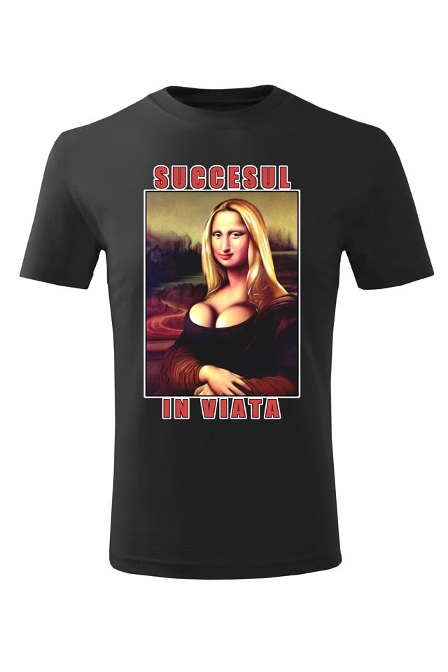 Tricou personalizat amuzant succesul, barbati, negru, Negru