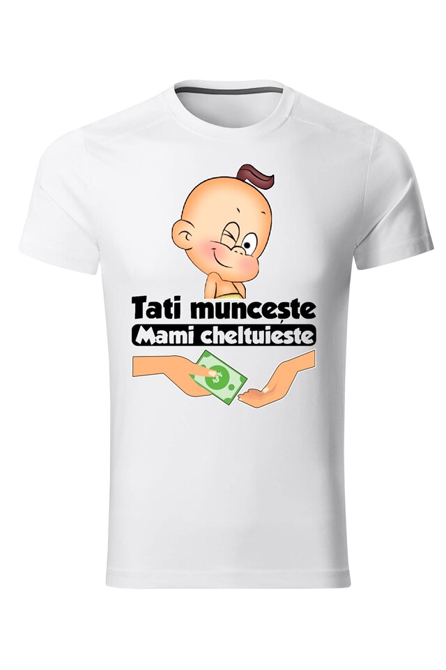 Tricou personalizat bebe 1 an, barbat, alb, Alb