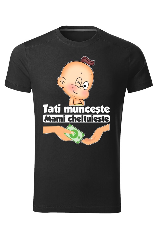 Tricou personalizat bebe 1 an, barbat, negru, Negru