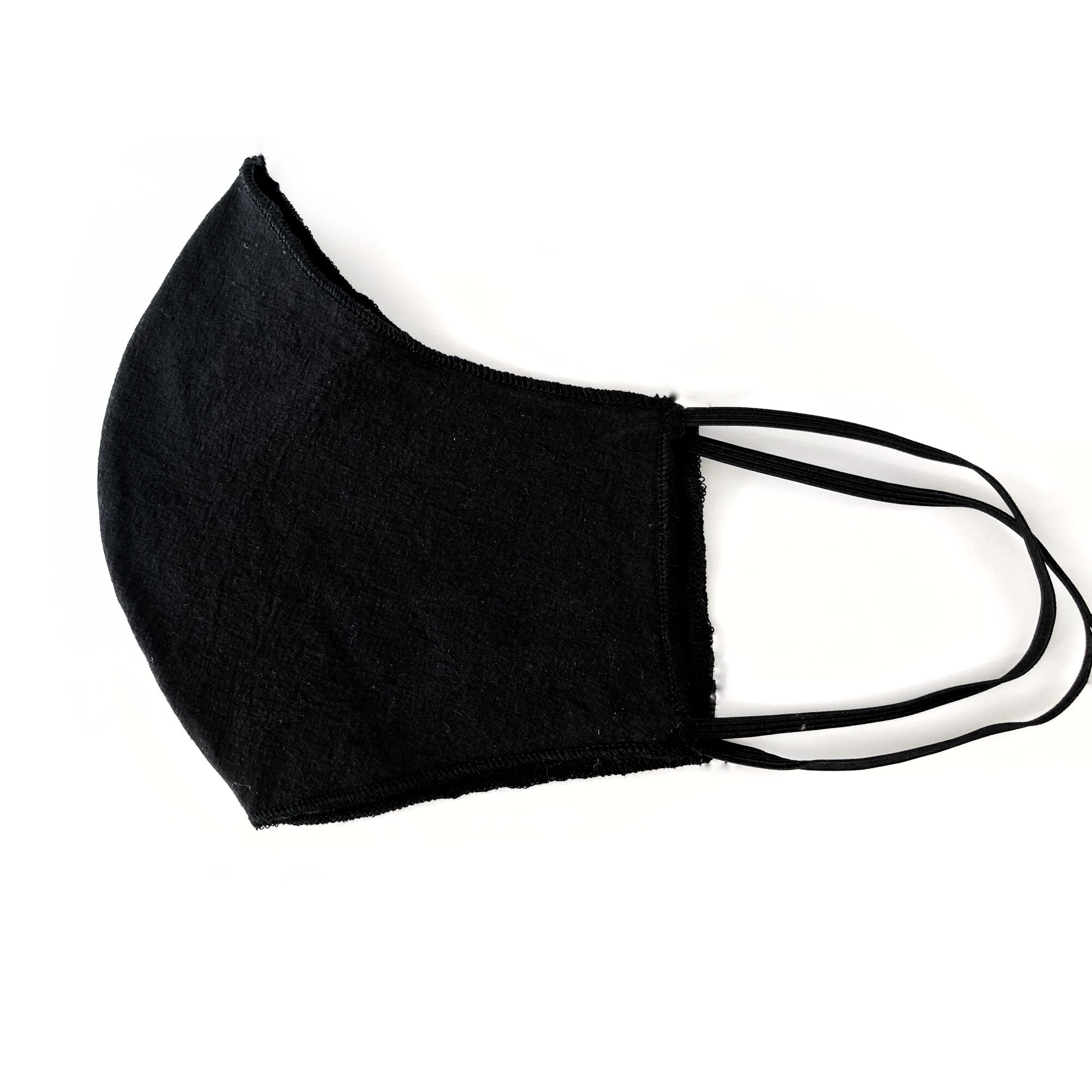 Masca fashion doua straturi, reutilizabila din Bumbac 100% , Atelier Chantal, Design Ergonomic , Negru