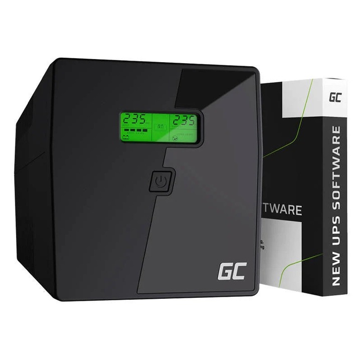 UPS Green Cell 600W 1000VA Micropower line-interactive USB RJ45 LCD display 2 Prize Schuko 2 IEC