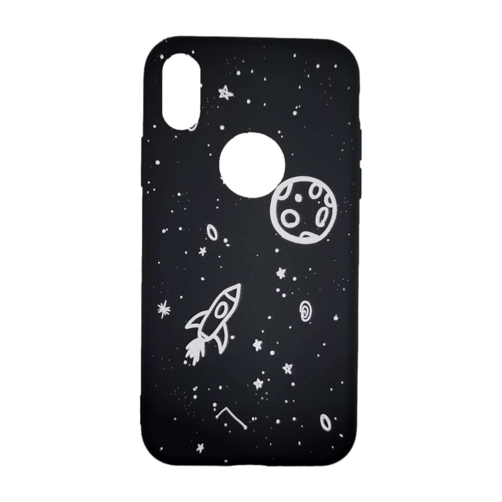 Husa Apple iPhone Xs model Space Doodle, Silicon, TPU Negru