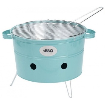 Gratar emailat BBQ Ø34,5 x 20 cm turcoaz Gratar emailat BBQ Ø34,5 x 20 cm turcoaz