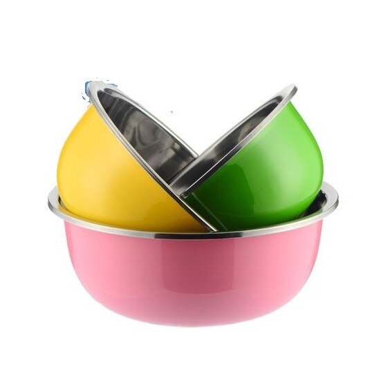 Bol din otel inoxidabil, Victor V-TLG02S, colorat, set de 3 piese