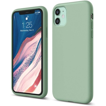 Husa protectie compatibila cu iPhone 11, ultra slim, silicon Verde, interior din microfibra, PlanetPhone