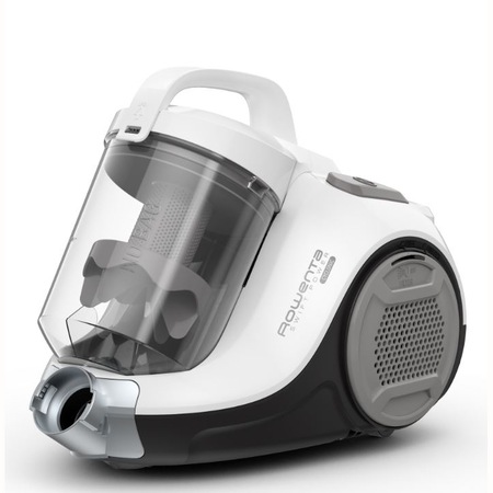 Aspirator fara sac Rowenta Swift Power Cyclonic RO2957EA, 750W, tehnologie ciclonica, 7.6m, motor Effitech, Animal Care, Alb/Negru