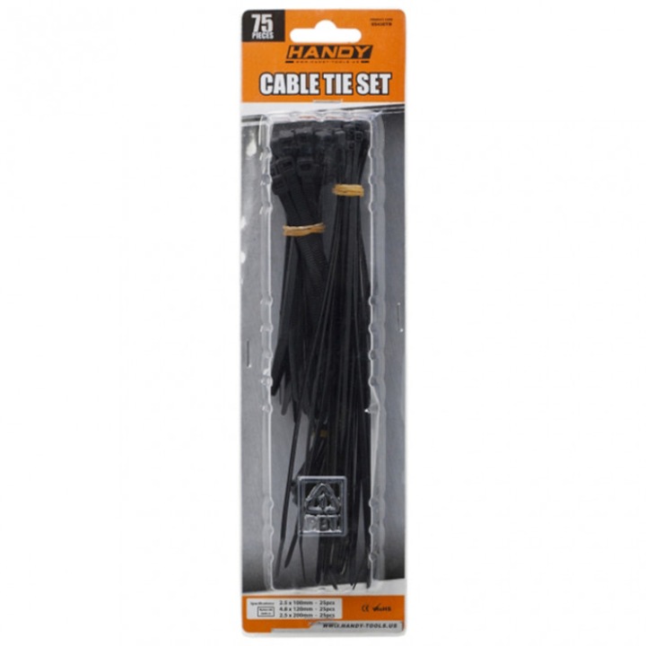 Set coliere 75 bucati, Marime MIXT, Material Nylon 66, negru