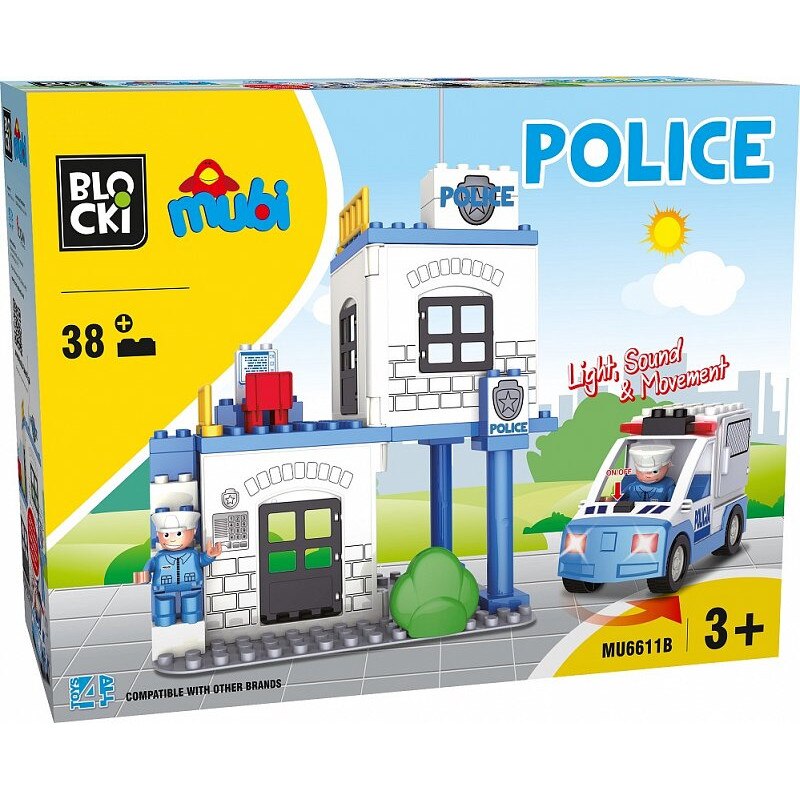 Joc constructie Blocki mubi , Sectia de politie , 38 piese , Robentoys