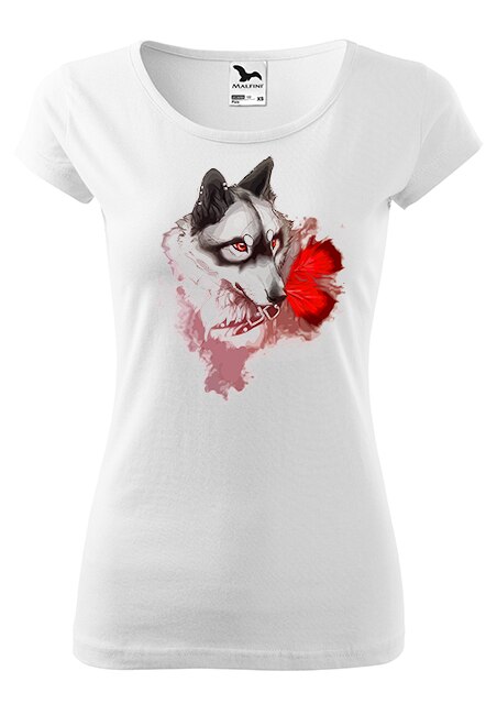 Tricou cu maneca scurta,K-off,alb,Lup