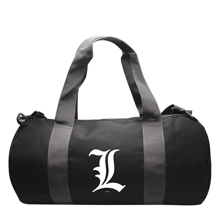 Geanta sport din poliester ABYSTYLE DEATH NOTE "L Symbol" 30L, negru
