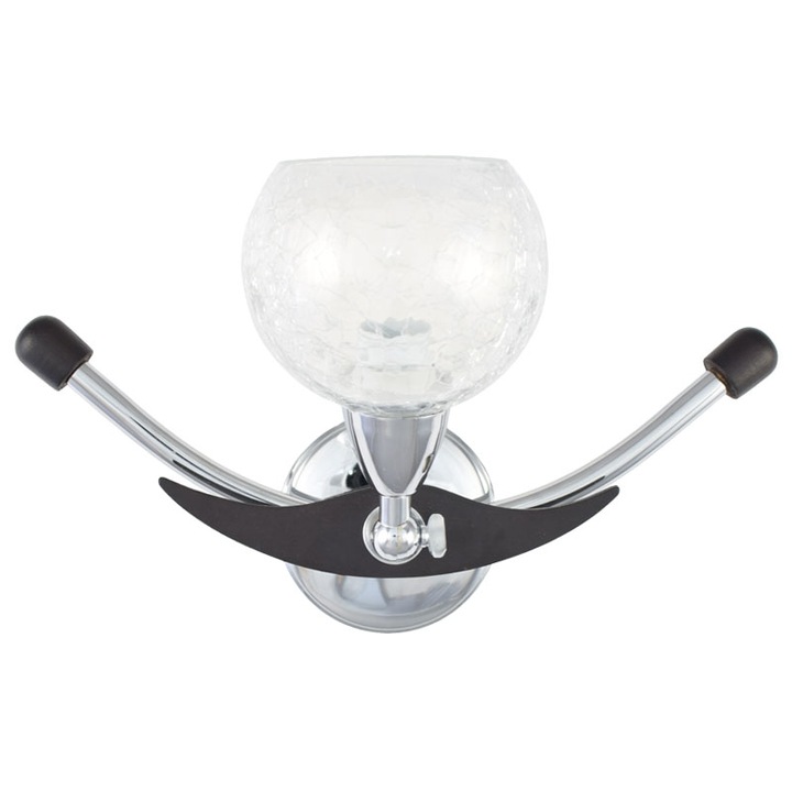 BUSSY LIGHTING 7002 Fali lámpa, 1 karos, 1xE14, venge fa, króm / átlátszó üveg kivitel