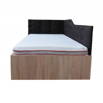 Pat Tapitat de Colt Genarom TOM 120 ST Fara Leat, Eco_T1 / Stejar Sonoma, 204 x 124,5 x 87 cm Pat Tapitat de Colt Genarom TOM 120 ST Fara Leat, Eco_T1 / Stejar Sonoma, 204 x 124,5 x 87 cm