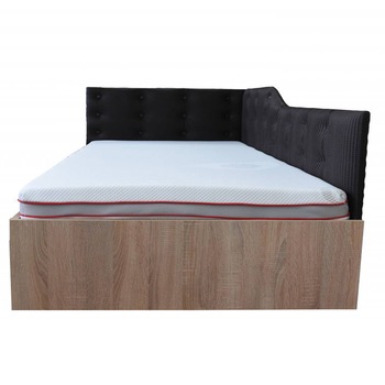 Pat Tapitat de Colt Genarom TOM 140 ST Fara Leat, Eco_T1 / Stejar Sonoma, 204 x 144,5 x 87 cm Pat Tapitat de Colt Genarom TOM 140 ST Fara Leat, Eco_T1 / Stejar Sonoma, 204 x 144,5 x 87 cm