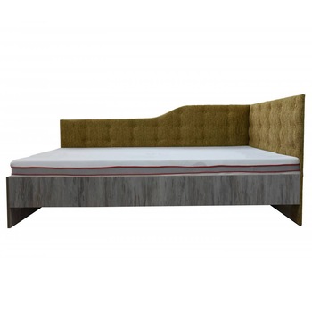 Pat Tapitat de Colt Genarom TOM 90 DR Fara Leat, Gen 169 / K084, 204 x 94,5 x 87 cm Pat Tapitat de Colt Genarom TOM 90 DR Fara Leat, Gen 169 / K084, 204 x 94,5 x 87 cm