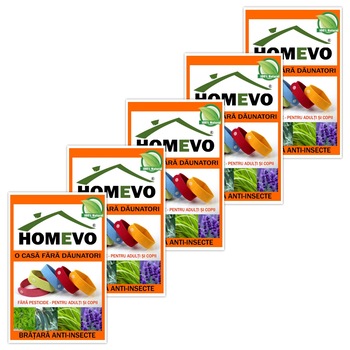 Set 5 x Bratara Homevo anti capuse si tantari - Adulti si Copii Set 5 x Bratara Homevo anti capuse si tantari - Adulti si Copii