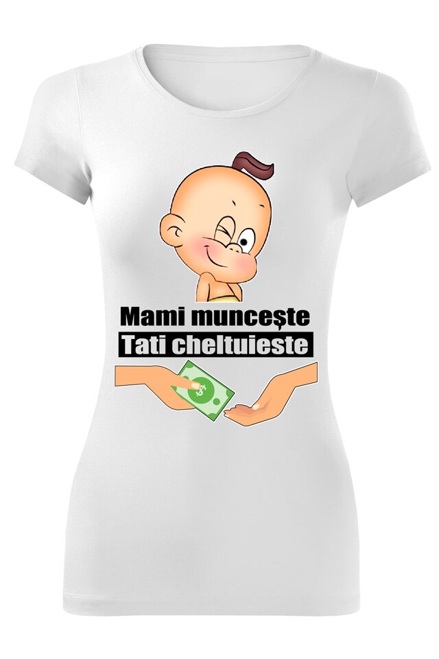 Tricou personalizat bebe 1 an, dama, alb, Alb