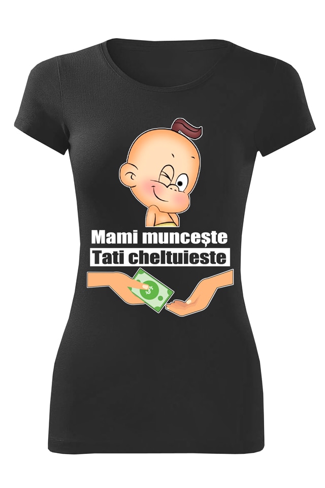 Tricou personalizat bebe 1 an, dama, negru, Negru