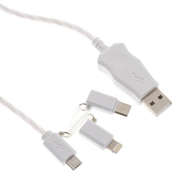 Cablu USB i-JMB, 3 in 1, USB Type-C, Micro USB, 8 pini, 1 m, Alb Cablu USB i-JMB, 3 in 1, USB Type-C, Micro USB, 8 pini, 1 m, Alb
