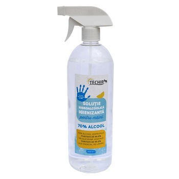 Solutie hidroalcoolica igienizanta pentru maini cu 70% alcool rotund TRIGGER, 1000 ml Solutie hidroalcoolica igienizanta pentru maini cu 70% alcool rotund TRIGGER, 1000 ml