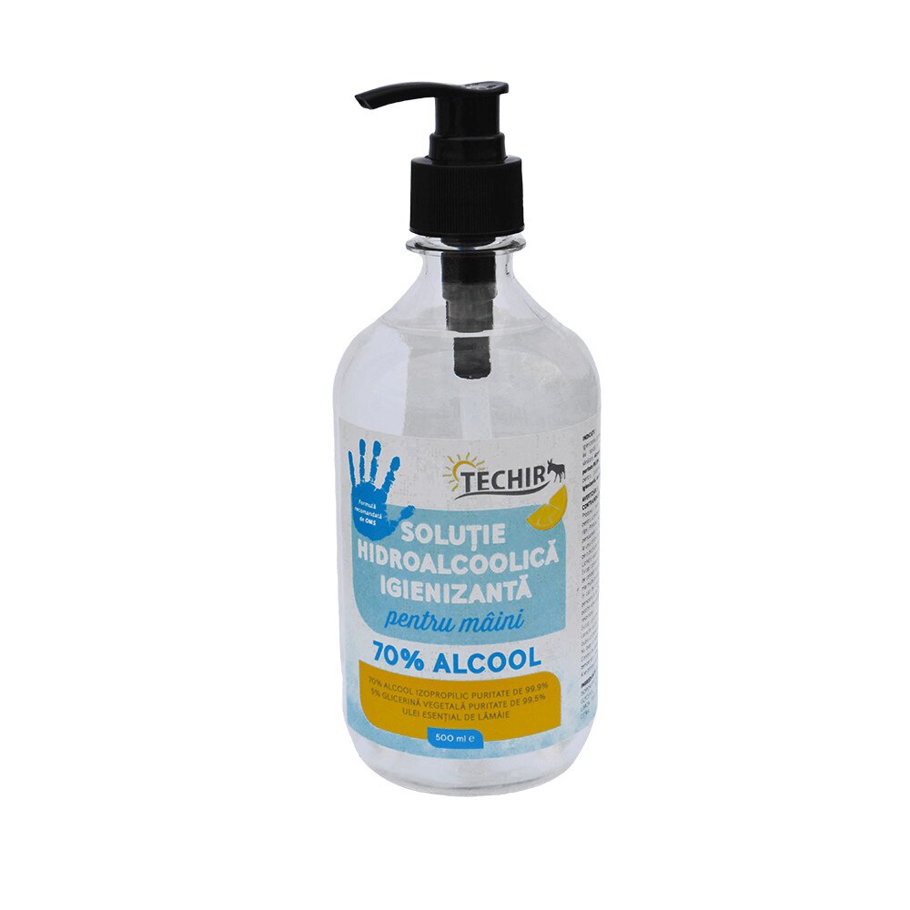 Solutie hidroalcoolica igienizanta pentru maini cu 70% alcool POMPITA, 500 ml