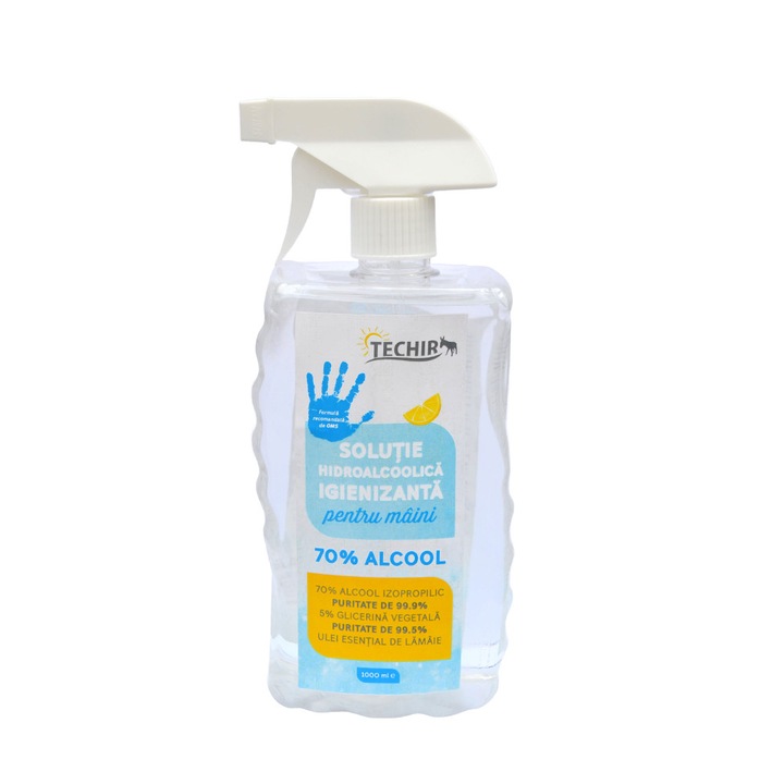 Dezinfectant virucid pentru maini cu 70% alcool patrat TRIGGER, 1000 ml