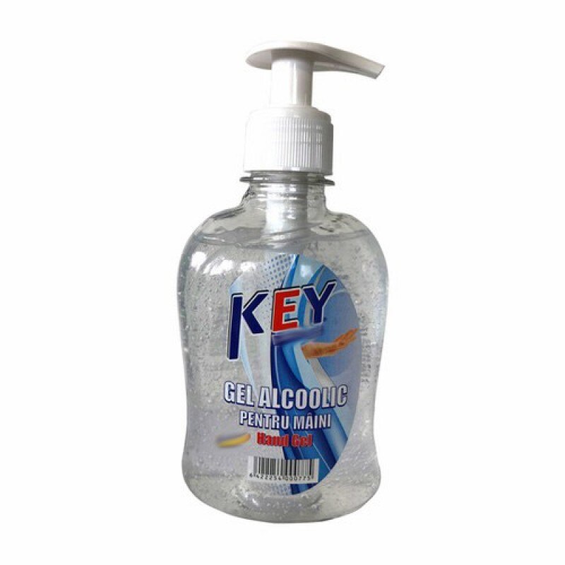 Gel, KEY, pentru Curatarea Mainilor, pe baza de Alcool, cu Pompita, 250ml