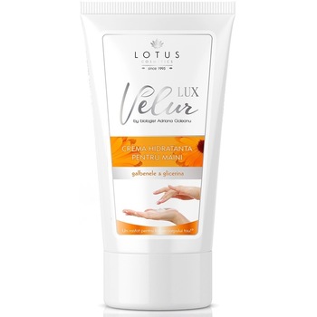 Crema pentru ingrijirea mainilor cu galbenele si glicerina, Velur Lotus Natural Plant, 150 ml Crema pentru ingrijirea mainilor cu galbenele si glicerina, Velur Lotus Natural Plant, 150 ml