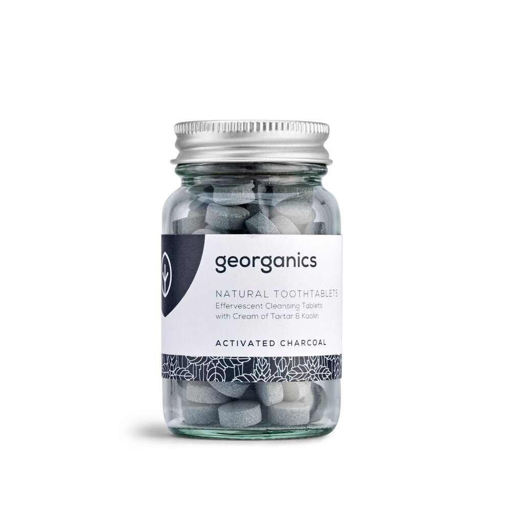 Tablete de pasta de dinti pentru albire Charcoal 120buc Georganics