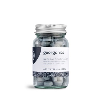Tablete de pasta de dinti pentru albire Charcoal 120buc Georganics Tablete de pasta de dinti pentru albire Charcoal 120buc Georganics