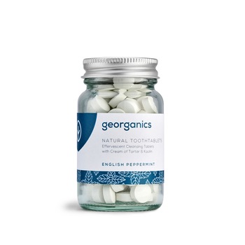 Tablete de pasta de dinti cu menta English Peppermint 120buc Georganics Tablete de pasta de dinti cu menta English Peppermint 120buc Georganics