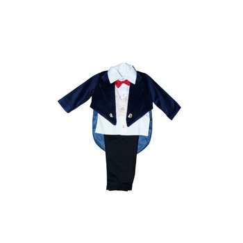 Costum frac pentru baieti, 4 piese, negru-bleumarin, dae6938 Costum frac pentru baieti, 4 piese, negru-bleumarin, dae6938