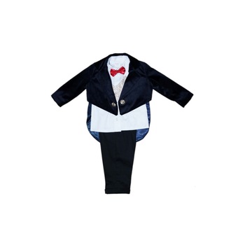 Costum frac pentru baieti, 4 piese, negru-bleumarin inchis, dae6939, 3-6 luni Costum frac pentru baieti, 4 piese, negru-bleumarin inchis, dae6939, 3-6 luni