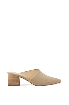 NINE WEST, Saboti din piele intoarsa ecologica, cu toc masiv Charlee NINE WEST, Saboti din piele intoarsa ecologica, cu toc masiv Charlee
