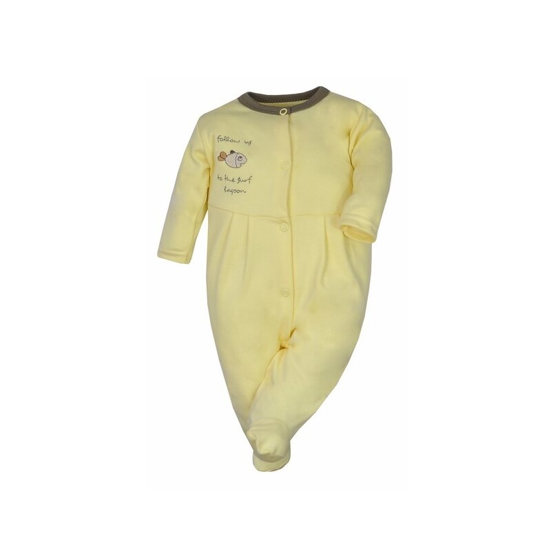 Salopeta cu maneca lunga pentru bebelusi Koala Rybka B01-013G, Galben, 68 cm