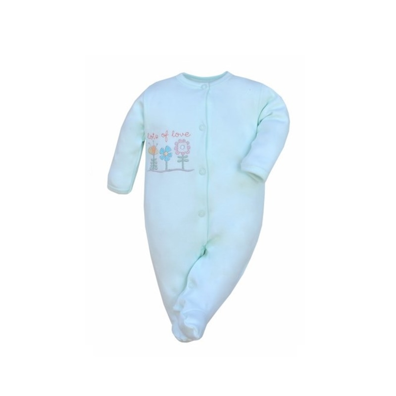 Salopeta cu maneca lunga pentru fetie Koala Flower A01-025T, Turcoaz, 68 cm