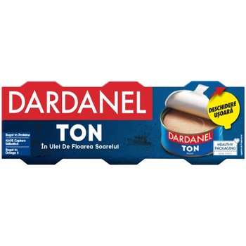 Ton in ulei de floarea soarelui 3x75g Dardanel, 225g Ton in ulei de floarea soarelui 3x75g Dardanel, 225g