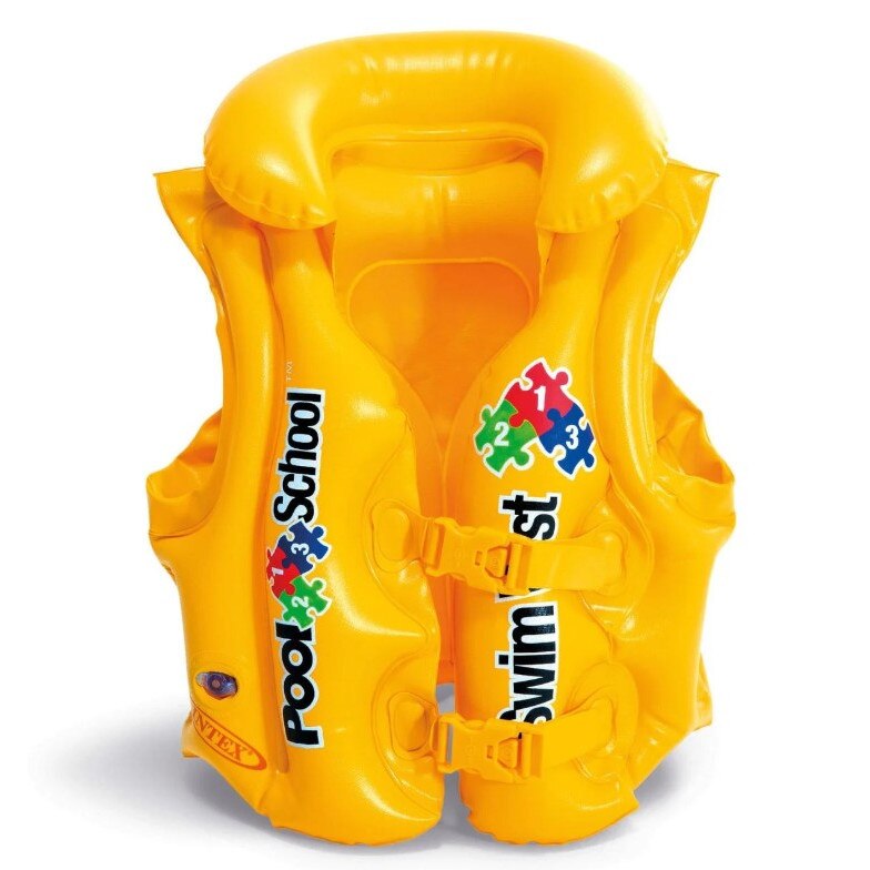 Vesta de salvare, Intex, pentru copii, galbena, 3 - 6 ani
