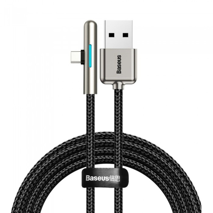 Кабел за данни/зареждане Baseus, Mobile Game Elbow, USB Type-C, 1 м, 4 A, Черен