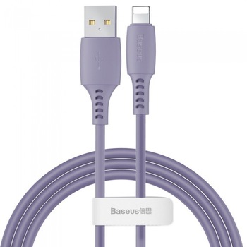 Cablu de date/incarcare Baseus, Colorful Lightning, 1.2M 2.4 A, Mov Cablu de date/incarcare Baseus, Colorful Lightning, 1.2M 2.4 A, Mov