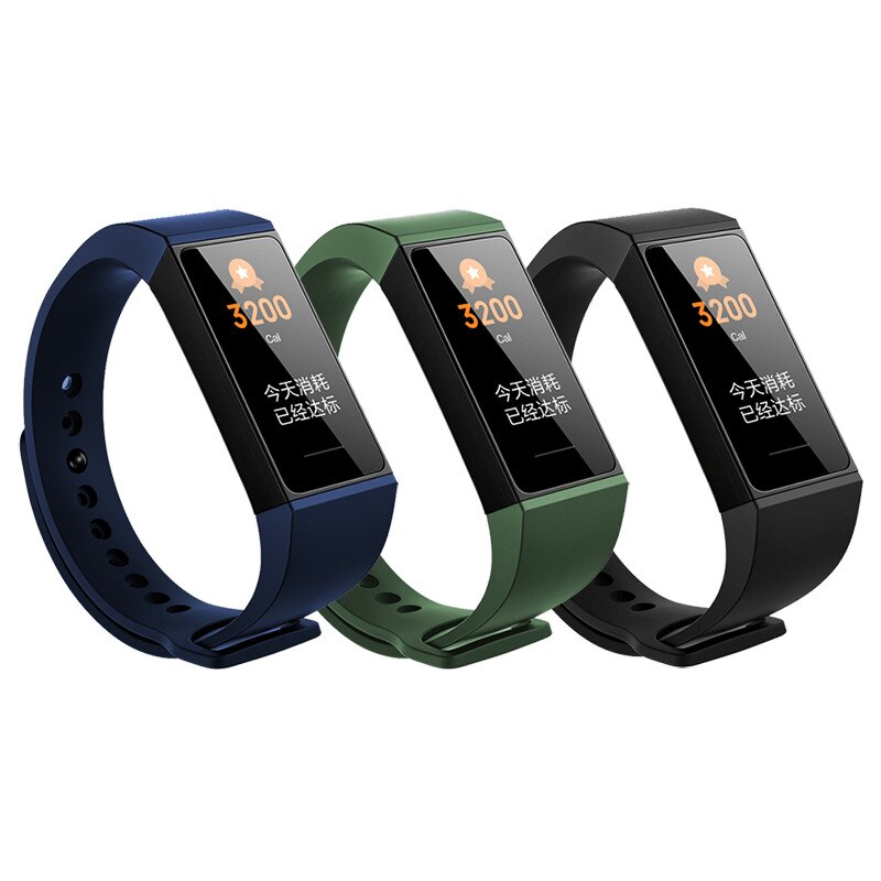 Set 3 curele sport din silicon pentru bratara fitness Xiaomi Redmi Band, negru, albastru, verde
