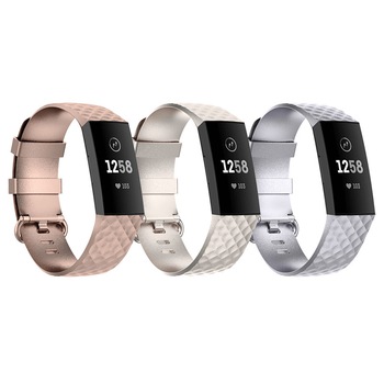 Set 3 curele sport pentru bratara fitness Fitbit Charge 4 / 3 / 3E din silicon, marime S, argintiu, sampanie, rose gold Set 3 curele sport pentru bratara fitness Fitbit Charge 4 / 3 / 3E din silicon, marime S, argintiu, sampanie, rose gold