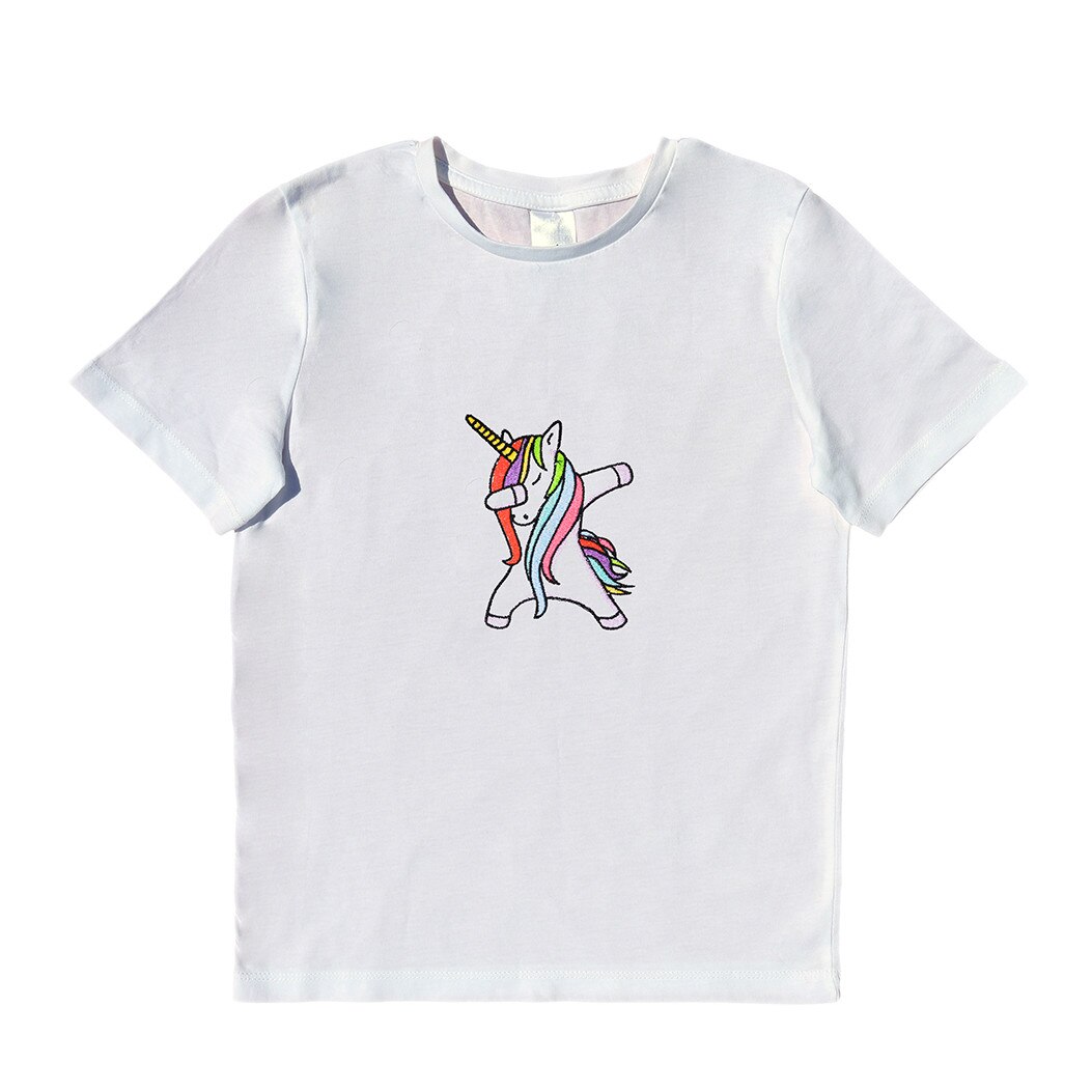 Tricou copii, LWS, bumbac organic, alb, model unicorn dansator