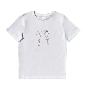 Tricou copii, LWS, bumbac organic, alb, model inghetata si morcov Tricou copii, LWS, bumbac organic, alb, model inghetata si morcov